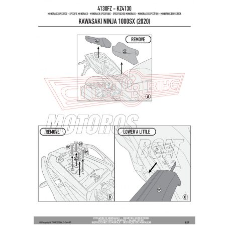 Csomagtartó alap Kawasaki Ninja 1000 SX (2020-2024) GIVI