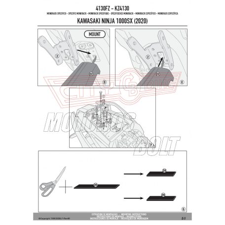 Csomagtartó alap Kawasaki Ninja 1000 SX (2020-2024) GIVI