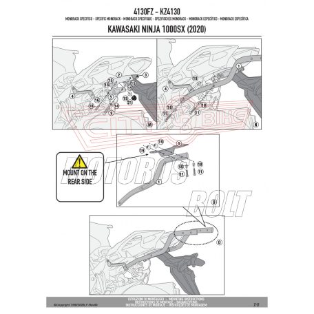 Csomagtartó alap Kawasaki Ninja 1000 SX (2020-2024) GIVI