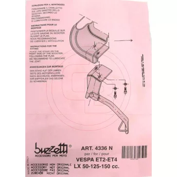 Oldalsztender VESPA LX 50 / ET2/ ET4 fekete BUZZETTI
