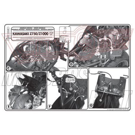 Csomagtartó alap Kawasaki Z 750 (07-14) / Kawasaki Z 1000 (07-09) GIVI