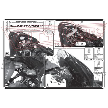 Csomagtartó alap Kawasaki Z 750 (07-14) / Kawasaki Z 1000 (07-09) GIVI