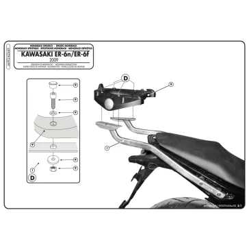 Csomagtartó alap Kawasaki ER-6N / ER-6F 650 (09-11) GIVI