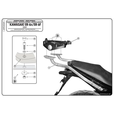 Csomagtartó alap Kawasaki ER-6N / ER-6F 650 (09-11) GIVI
