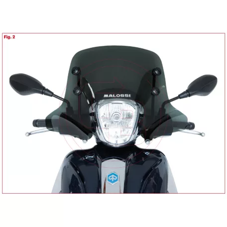 Malossi 4517366 sport szélvédő – dark smoke 450×340 mm