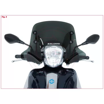 Malossi 4517366 sport szélvédő – dark smoke 450×340 mm