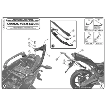 Csomagtartó alap Kawasaki Versys 650 (10-14) GIVI
