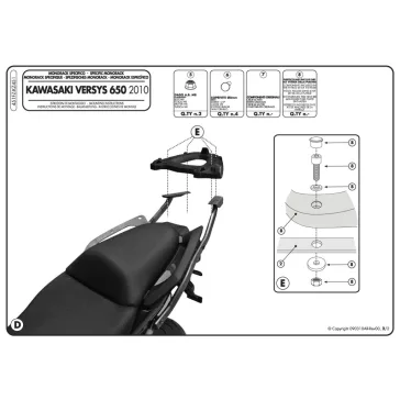 Csomagtartó alap Kawasaki Versys 650 (10-14) GIVI