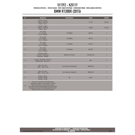 Csomagtartó alap BMW R 1200 R (2015-2018) / BMW R 1200 RS (2015-2018) / BMW R 1250 R (2019 > 2024) / BMW RS 1250 R (2019 > 2022)GIVI