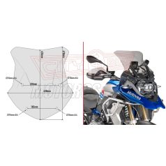   Plexi-szélvédő BMW R 1200 GS (2016-2018) / BMW R 1200 GS Adventure (2016-2018) / BMW R 1250 GS (2019-2023) / BMW R 1250 GS Adventure (2019-2024) GIVI