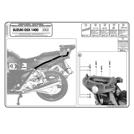 Csomagtartó alap Suzuki GSX 1400 (02-09) GIVI