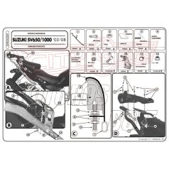   Csomagtartó alap Suzuki SV 650 / SV 650 S (03-08) / Suzuki SV 1000 / SV 1000 S (03-08) GIVI