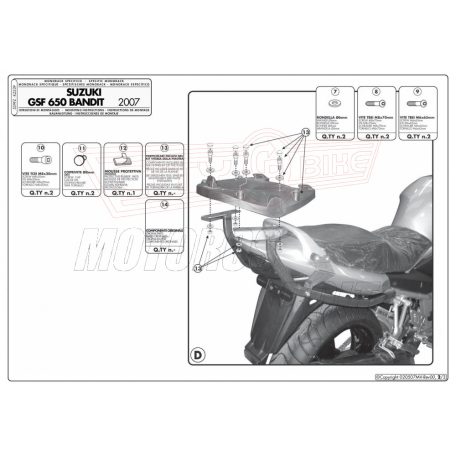 Csomagtartó alap SUZUKI (típuslista a leírásban) GIVI