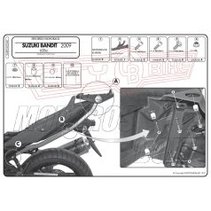   Csomagtartó alap Suzuki GSF 650 Bandit / GSF 650 Bandit S K9-L0-L1-L2-L3-L4 (09-15) GIVI