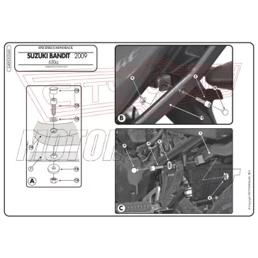   Csomagtartó alap Suzuki GSF 650 Bandit / GSF 650 Bandit S K9-L0-L1-L2-L3-L4 (09-15) GIVI