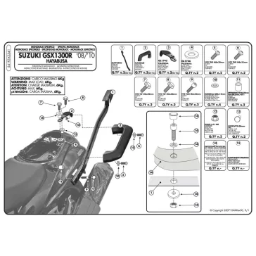 Csomagtartó alap Suzuki GSX 1300R Hayabusa (08-16) GIVI