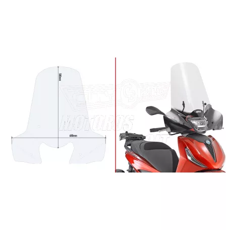 Plexi-szélvédő PIAGGIO BEVERLY 300-400 HPE (21-24) GIVI
