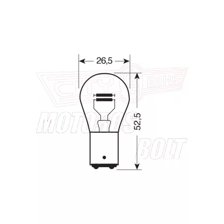 Izzó 12V 21/5W BAY15D LAMPA