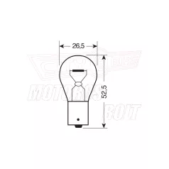 Izzó 12V 21W BAU15S 130fok sárga LAMPA