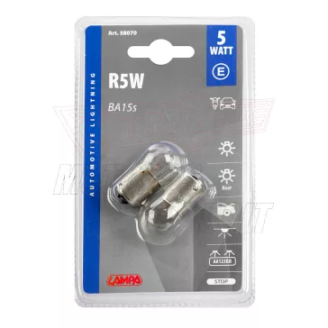 Izzó 12V 5W BA15S LAMPA (2 darabos készlet)