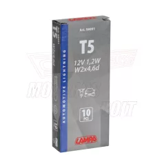 Izzó 12V 1,2W T5 üvegfoglalat LAMPA