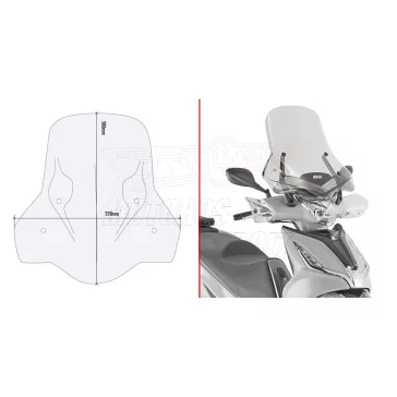 Plexi-Szélvédő KYMCO AGILITY 300-350 R16 19-26 GIVI