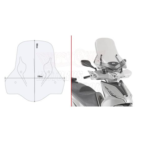 Plexi-Szélvédő KYMCO AGILITY 300-350 R16 19-24 GIVI