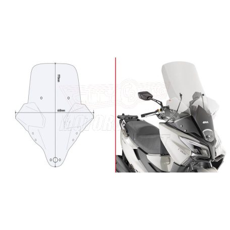 Plexi-szélvédő KYMCO  X-TOWN 125-300 CITY (20-24) GIVI