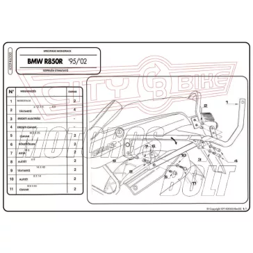   Csomagtartó alap BMW R 850 R (95-02) / BMW R 1100 R (95-01) GIVI
