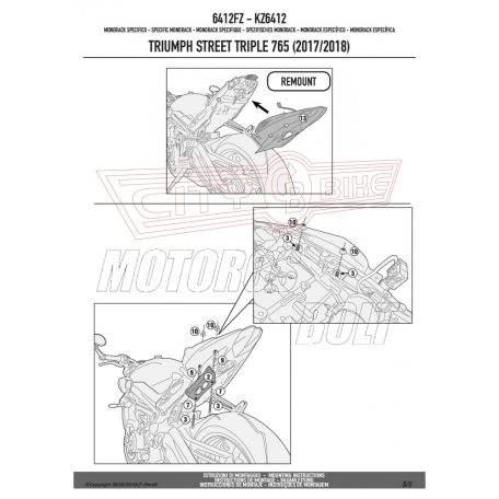 Csomagtartó alap TRIUMPH Street Triple 765 (2017-2018) GIVI