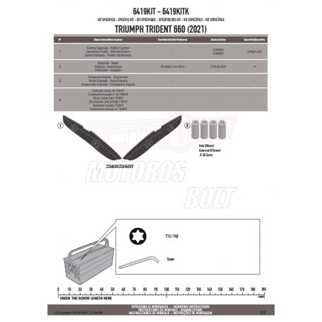 Kiegészítő szett oldaldoboz tartóhoz TRIUMPH Trident 660 (21-24) GIVI
