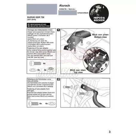 Csomagtartó Suzuki GSR 750 (11-16) HEPCO-BECKER