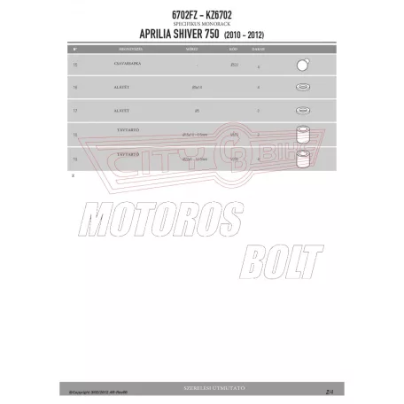 Csomagtartó alap Aprilia Shiver 750 (10-20) / Shiver 900 (10-20) GIVI