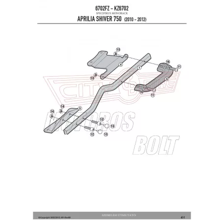 Csomagtartó alap Aprilia Shiver 750 (10-20) / Shiver 900 (10-20) GIVI