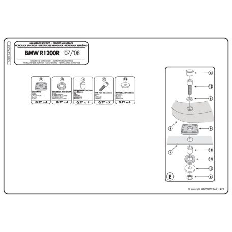 Csomagtartó alap BMW R 1200 R (06-10) GIVI