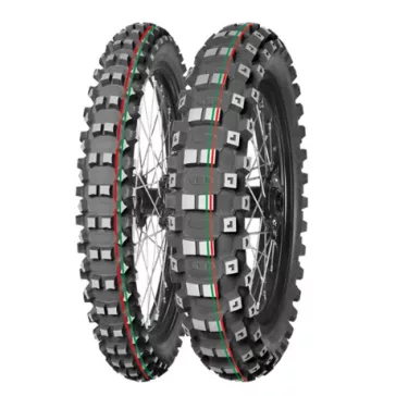   MITAS gumiköpeny 120/80-19 TERRA FORCE-MX MH 63M piros, zöld csík TT hátsó kerékre