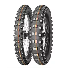   MITAS gumiköpeny 100/90-19 TERRA FORCE-MX SM 57M piros, sárga csík TT hátsó kerékre