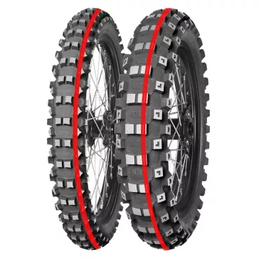   MITAS gumiköpeny 90/100-12 TERRA FORCE-MX MH PITCROSS MEDIUM HARD 46M NHS TT hátsó kerékre piros csík