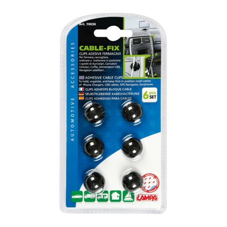 Kábeltartó öntapadós dupla (6 db) LAMPA