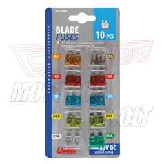 Biztosíték készlet késes 10 db-os