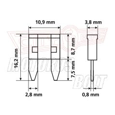 Biztosíték készlet késes mini 10 db-os