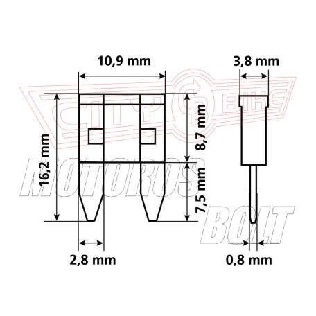 Biztosíték készlet késes mini 10 db-os