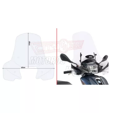  Plexi-szélvédő SYM HD (2019) / Piaggio Medley 125-150i-Get/Medley S 125-150i-Get (2020-2024) GIVI