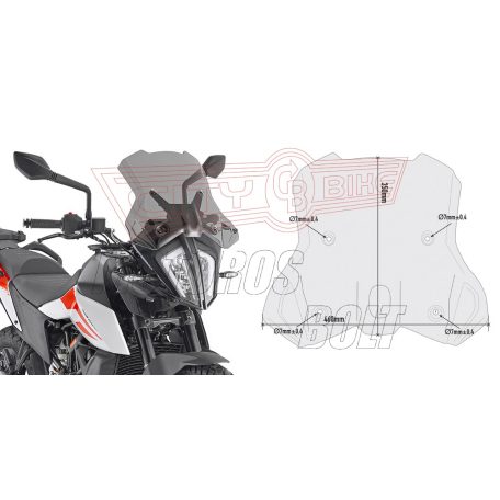 Plexi-szélvédő KTM 390 Adventure (2020-2024) / KTM 790 Adventure (2019-2020) / KTM 790 Adventure R (2019-2020) / KTM 890 Adventure (2021-2022) GIVI