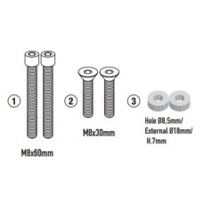   GIVI 8209KIT – Adapter a Moto Guzzi oldaldobozokkal az SRA8209 csomagtartóhoz (V85 TT ’24–’25)