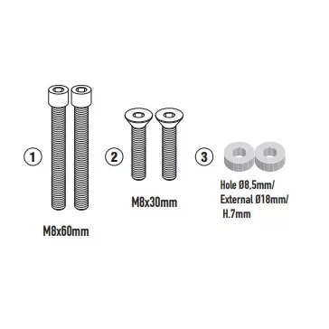   GIVI 8209KIT – Adapter a Moto Guzzi oldaldobozokkal az SRA8209 csomagtartóhoz (V85 TT ’24–’26)