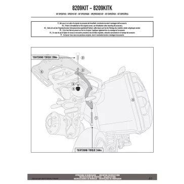  GIVI 8209KIT – Adapter a Moto Guzzi oldaldobozokkal az SRA8209 csomagtartóhoz (V85 TT ’24–’26)