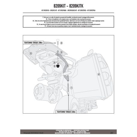 GIVI 8209KIT – Adapter a Moto Guzzi oldaldobozokkal az SRA8209 csomagtartóhoz (V85 TT ’24–’25)