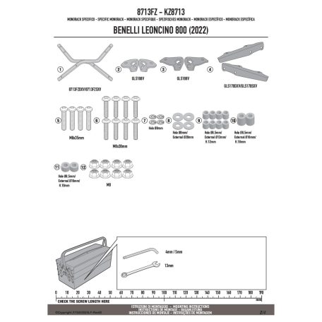 Csomagtartó alap Benelli Leoncino 800 (22-25) GIVI