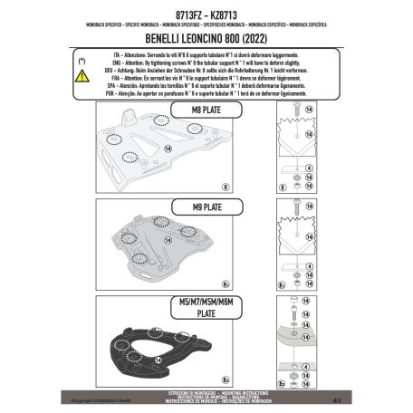 Csomagtartó alap Benelli Leoncino 800 (22-25) GIVI